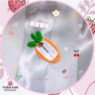 Kẹp tóc cà rốt handmade, móc len tự làm