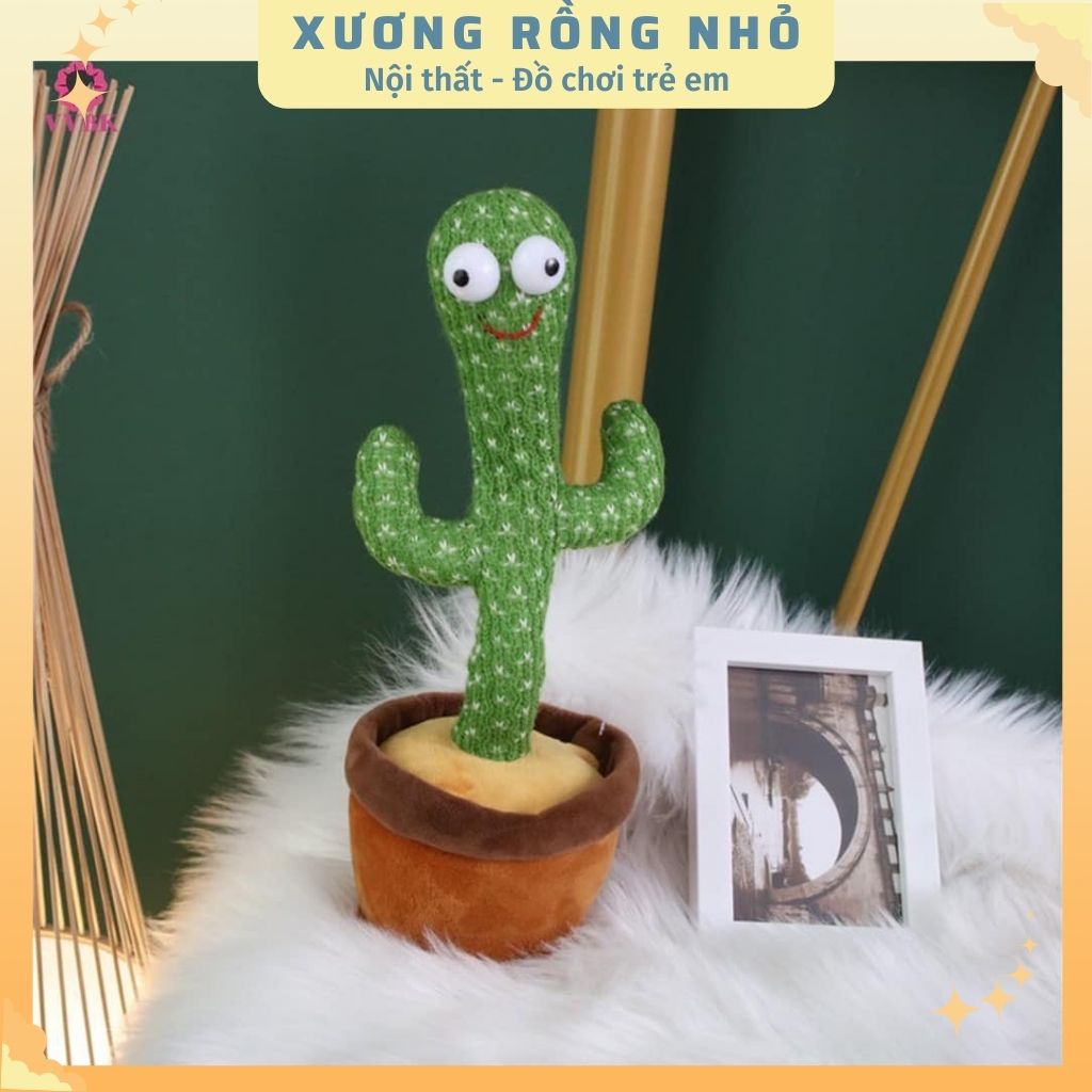 Xương rồng nhảy múa có đèn led, dây sạc, cây xương rồng nhại giọng, phát 120 bài nhạc tiếng việt