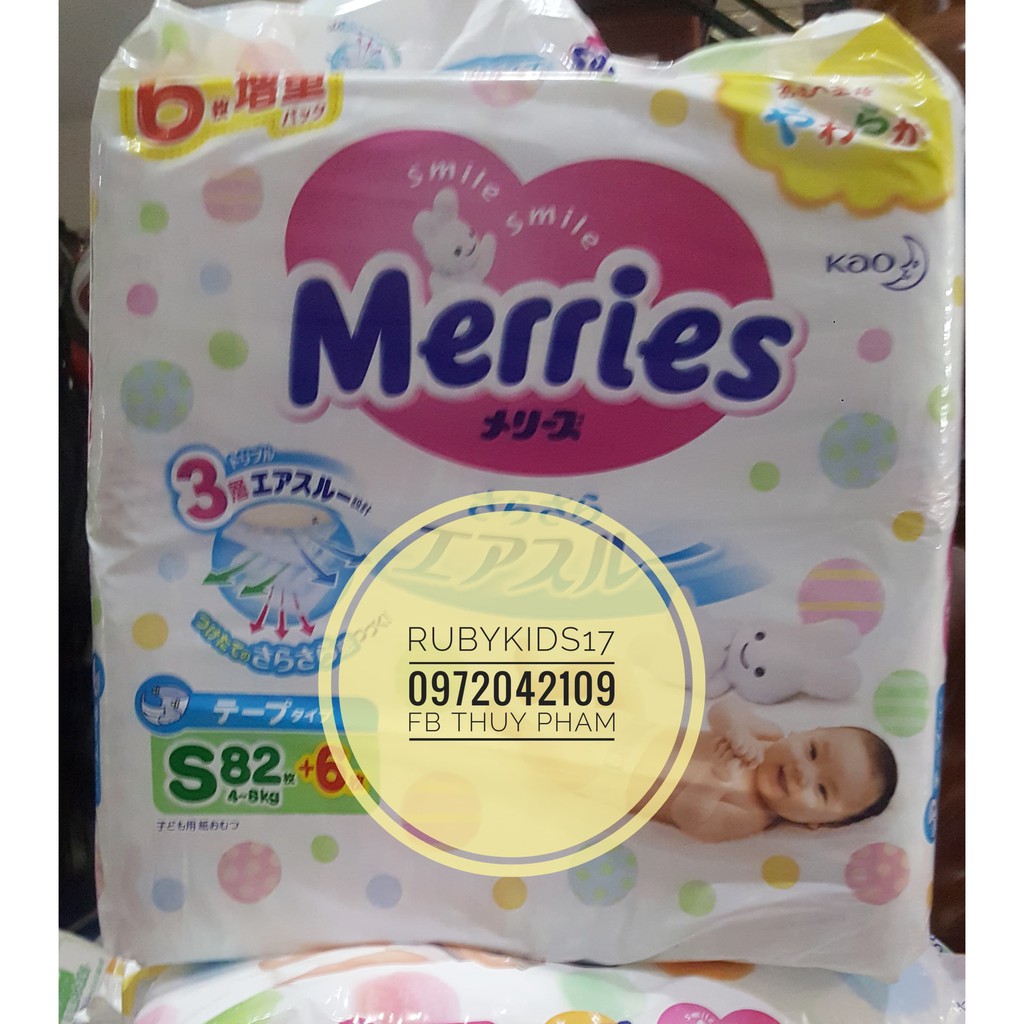 [JUMBO - THÊM MIẾNG] Tã dán/quần Merries nội địa Nhật NB96/S88/M68/L58/M64Q/L50Q/XL44Q/XXL26