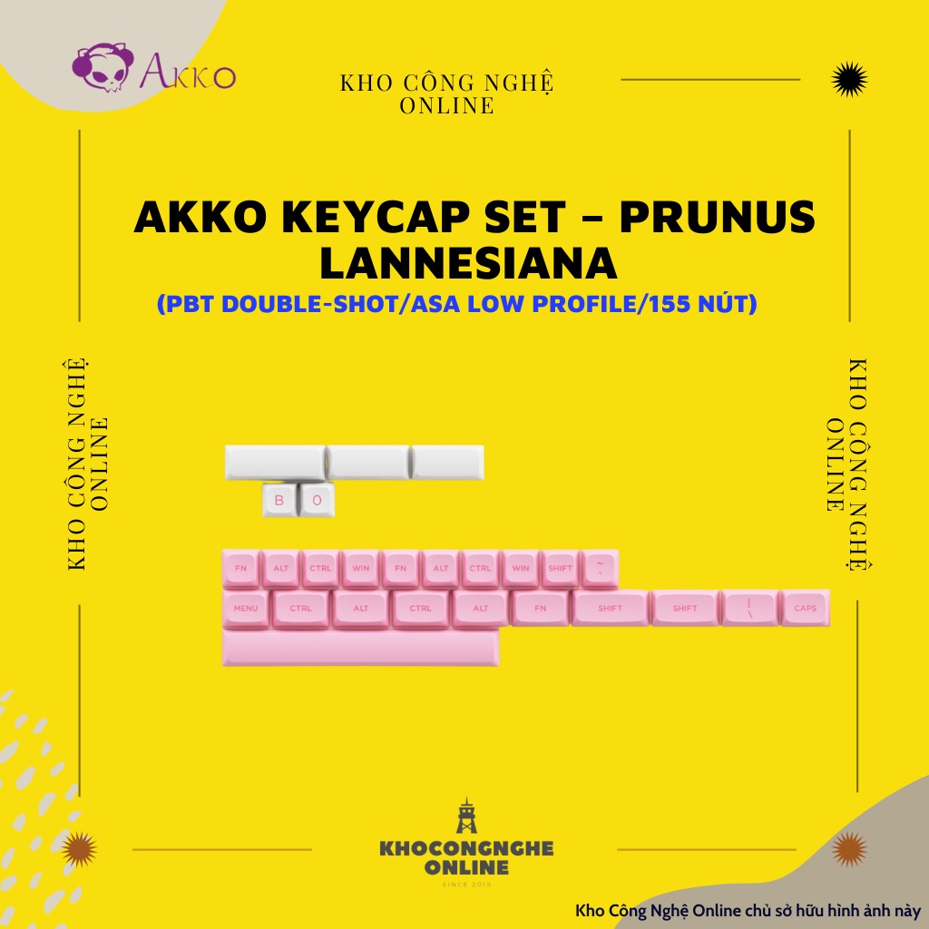 AKKO Keycap set – Prunus Lannesiana (PBT Double-Shot/ASA Low profile/155 nút)