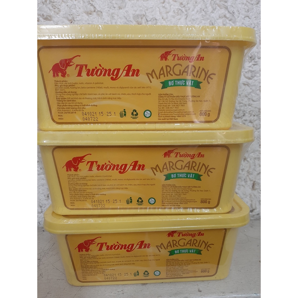 Bơ Thực Vật Tường An Margarine Hộp 800g
