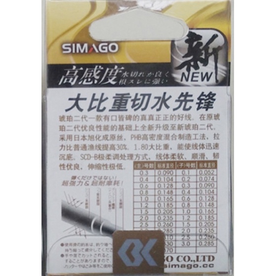 Cước thẻo simago hổ phách