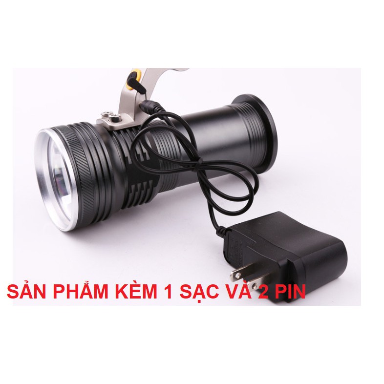 Bộ đèn pin led cầm tay siêu sáng bằng hợp kim nhôm siêu sáng kèm 2 pin và của sạc rời