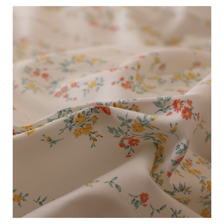 Vải cotton 100% chuyên may ga gối, khổ rộng 2m35, mẫu hoa nhí