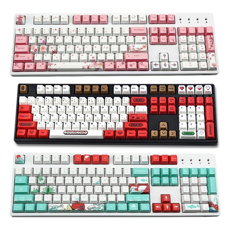 Keycap mẫu Shimmer, Match, GameBoy, NES, Coral Sea,... chất liệu PBT, in Dye-Sub, Profile OEM &amp; XDA