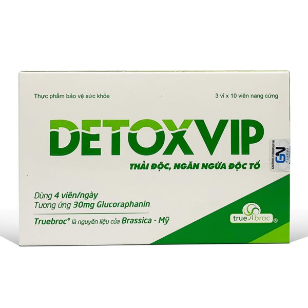 Viên thải độc Detoxvip – Hỗ trợ chống oxy hóa, thanh lọc cơ thể (Hộp 30 viên)