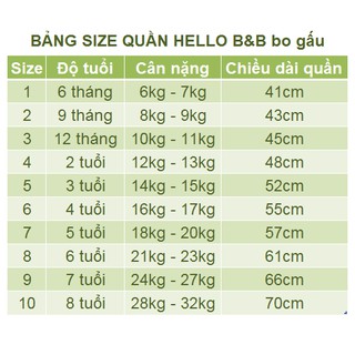 [Nhiều màu] QL0426 Quần dài cotton Hello BB - Hello B&B