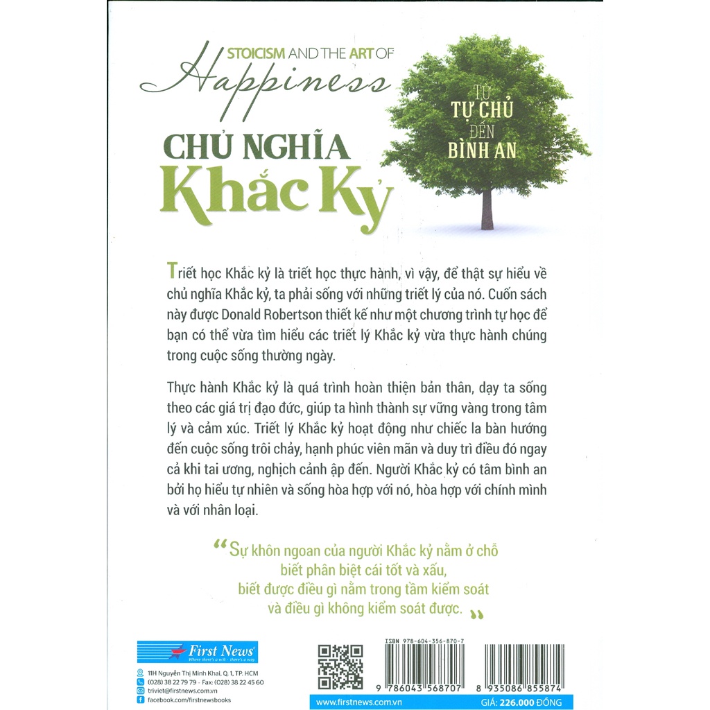 Sách - Chủ Nghĩa Khắc Kỷ - Từ Tự Chủ Đến Bình An