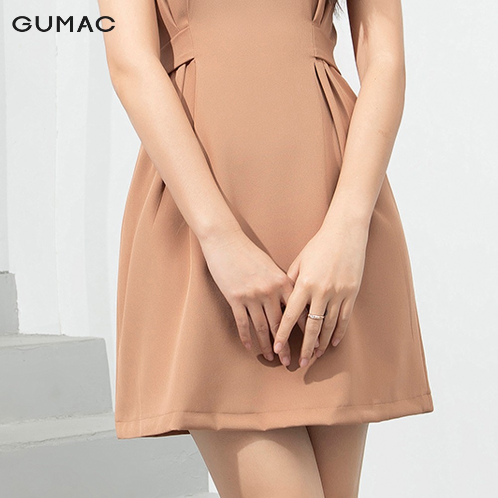 [Mã WAGU12 giảm 20% tối đa 50k đơn 150k] Đầm A dây nơ eo GUMAC DA9245 | BigBuy360 - bigbuy360.vn