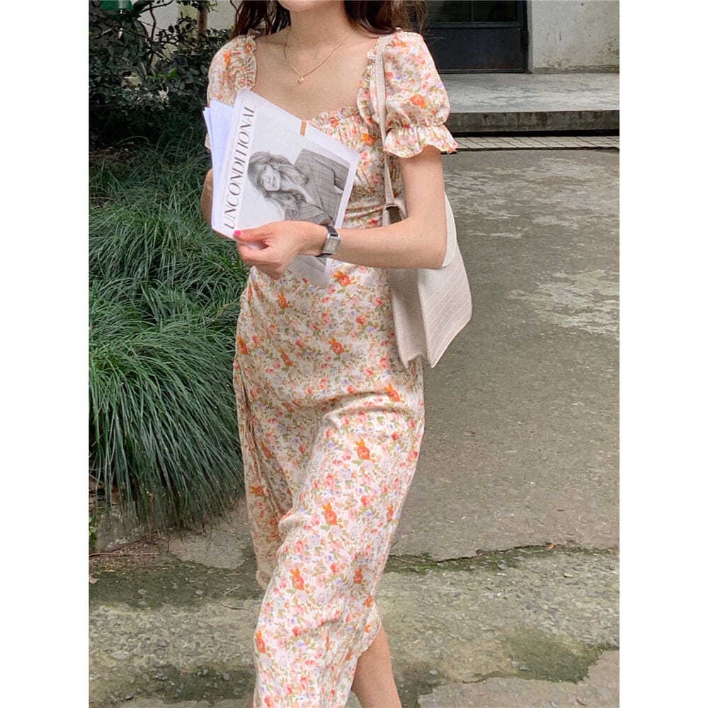 đầm bigsize nữ đầm tay phồng váy bầu mùa hè đầm midi đầm nữ váy hoa nhí vintage đầm cổ vuông váy tiểu thư sang chảnh đầm đi tiệcđầm đi tiệc đầm hở lưng váy xẻ tà