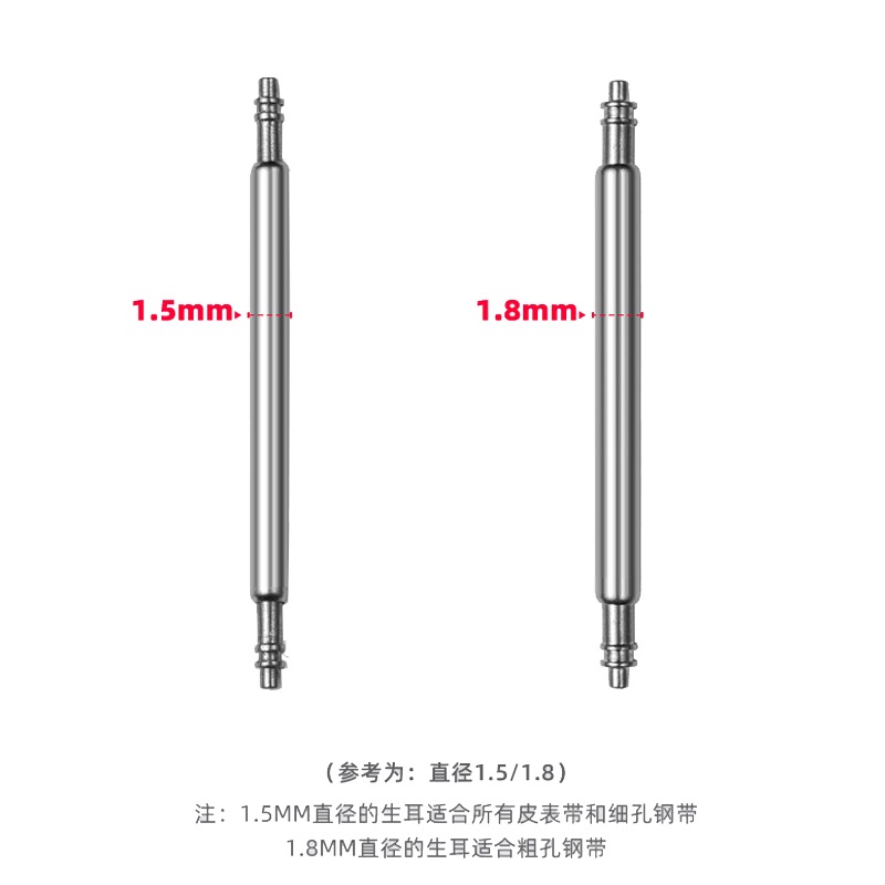 Set 20 Chốt Dây Đồng Hồ Đeo Tay Bằng Thép Không Gỉ 1.8mm/1.5mm 8-18 19 20 21 22 23 24 26Mm