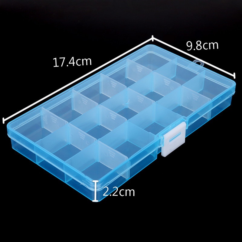 Hộp đựng trang sức 10/15 ngăn bằng nhựa trong suốt tiện lợi