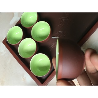 Combo 2 bộ ấm chén khay chữ nhật kèm hộp