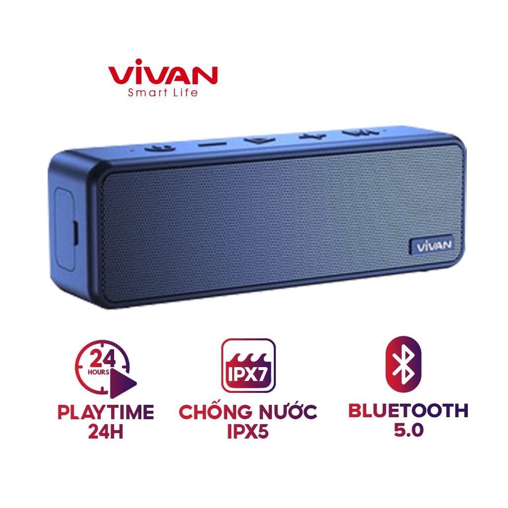 Loa Bluetooth 5.0 VIVAN VS20 Chống Nước IPX7 20W 3600mAh