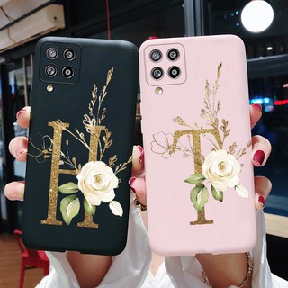 Ốp điện thoại mềm nhám in chữ màu hồng đen chống sốc cho Samsung Galaxy M32 4G SM-M325F
