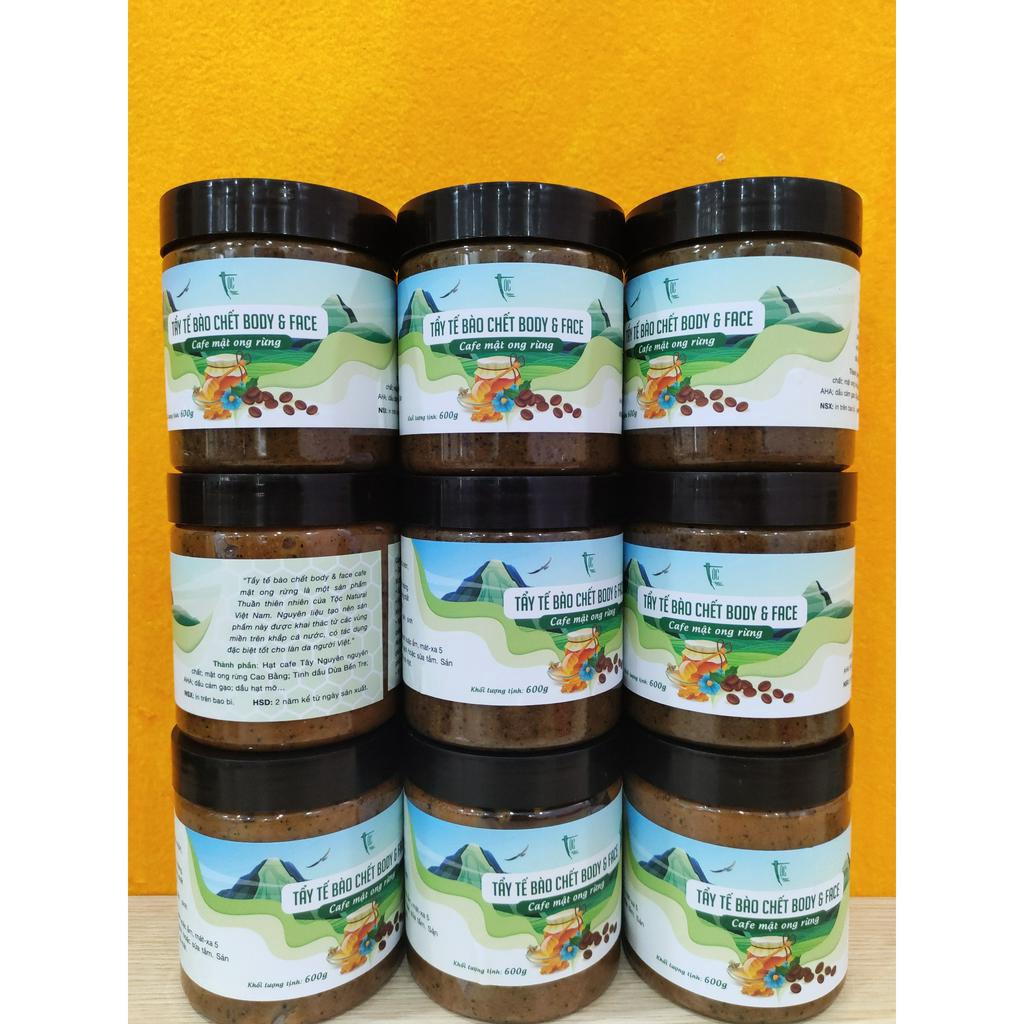 Tẩy tế bào chết Body & Face - Cafe mật ong rừng Tộc Natural Việt Nam 600g