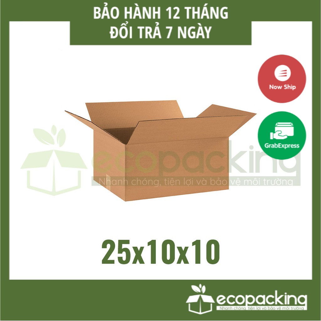 [XẢ KHO] Combo 25 thùng giấy carton size 25x10x10 cm để đóng gói giao hàng