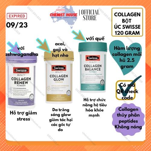 Combo Collagen 3 hũ Bột uống Swisse Úc - Swisse Beauty Collagen Powder Balance Renew Glow