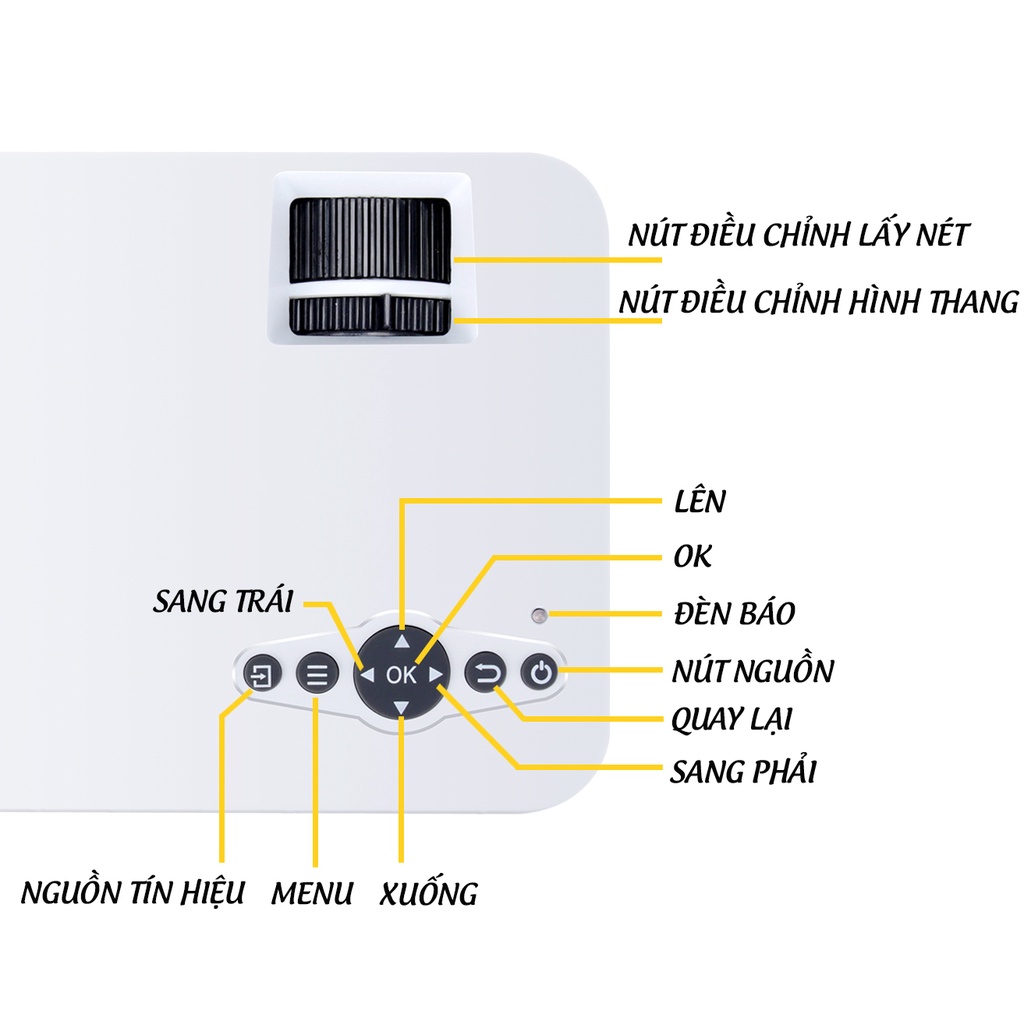 Máy chiếu mini, Máy chiếu di động, Máy chiếu Koogold, hình ảnh sắc nét, kiểu dáng nhỏ gọn