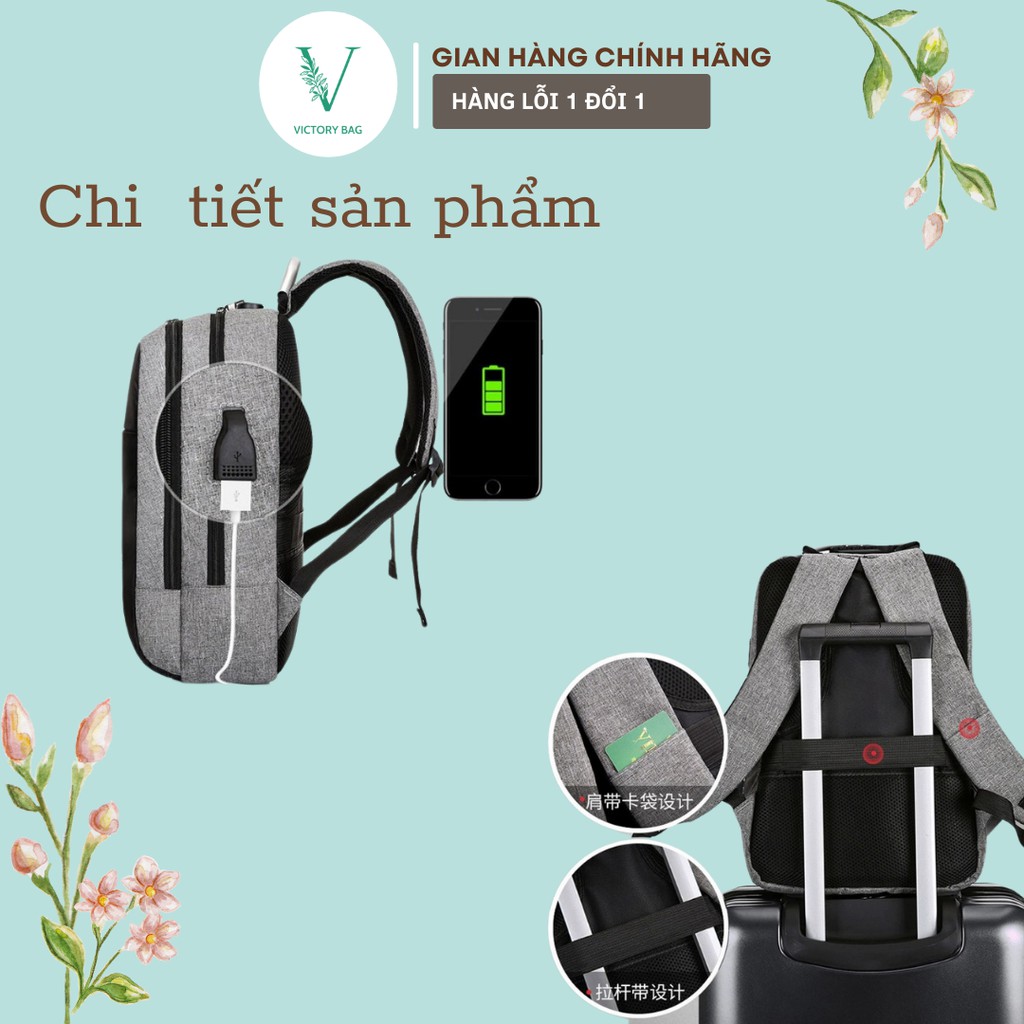 Big Sale  Balo Laptop Cao Cấp Chống Trộm Mã Khóa Siêu Nhẹ Phản Quang, Có Cổng Sạc, USB, Cổng Tai Nghe BLN-019