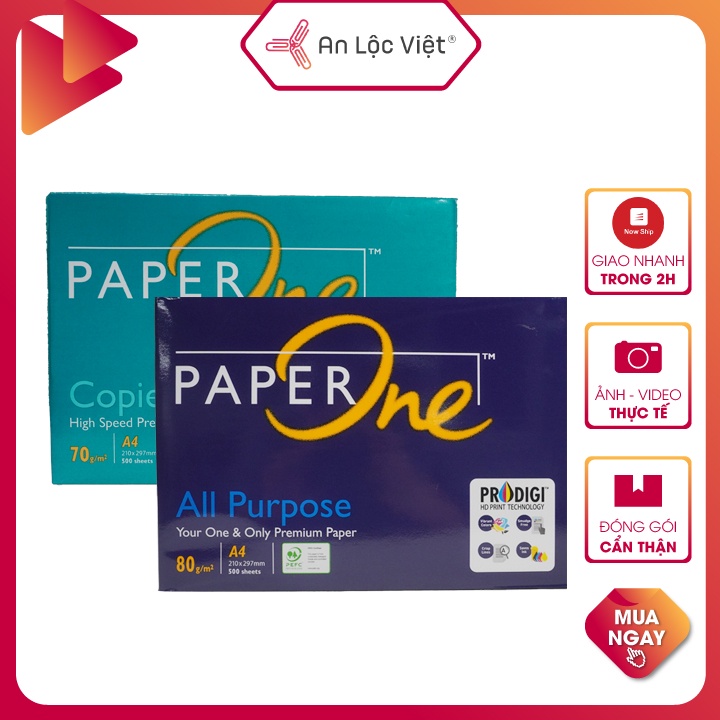 Giấy A4 PaperOne 70 gsm - 80gsm 500 tờ (1 ream)