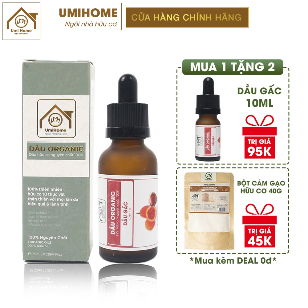Dầu Gấc giảm nám tàn nhang, dưỡng da mắt nguyên chất UMIHA hữu cơ | Gac Fruit Oil 100% Organic 30ml
