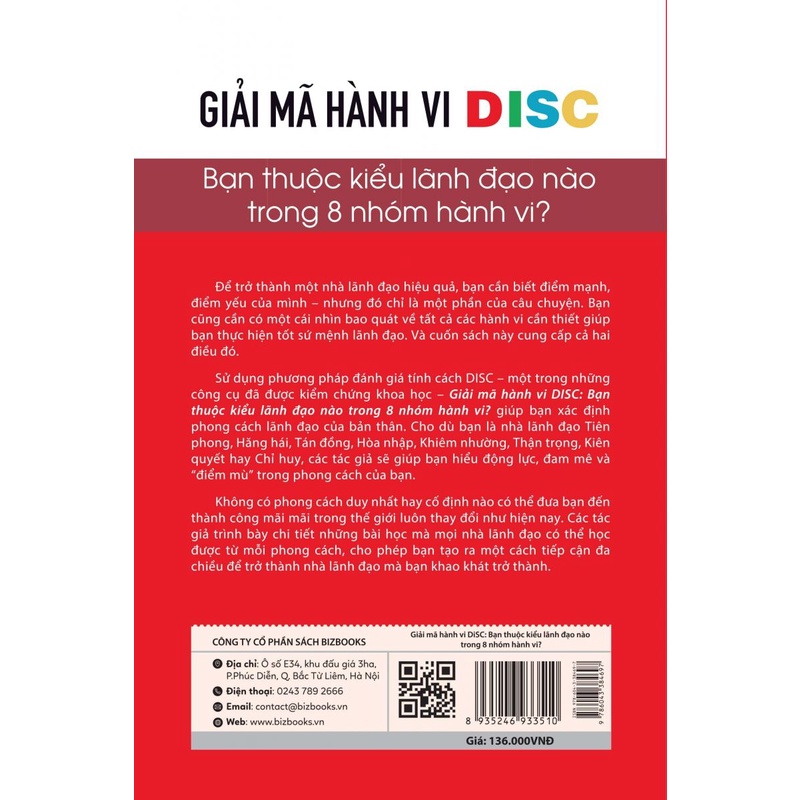 Sách Giải mã hành vi DISC: Bạn thuộc kiểu lãnh đạo nào trong 8 nhóm hành vi?