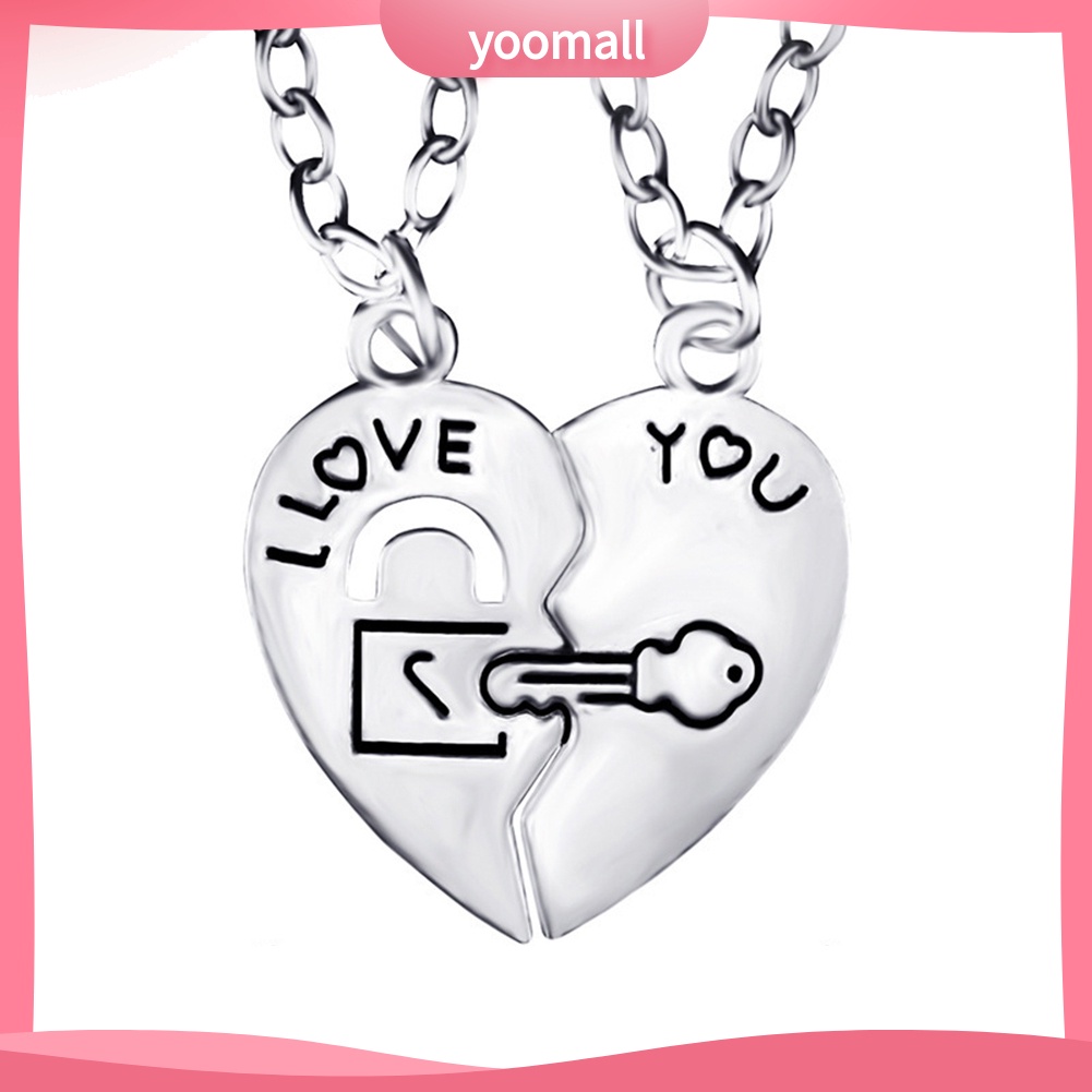 Vòng cổ Mặt Ổ Khóa Trái Tim Và Chìa Khóa I Love You Dành Cho Cặp Đôi