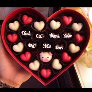 socola trái tim hộp