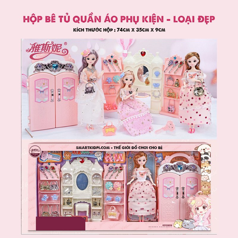 Búp bê tủ trang điểm size to, nhà búp bê