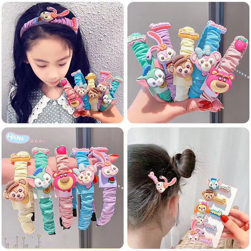 Bờm tóc kẹp tóc cho bé hình thú đang yêu, bờm nhún chun động vật hoạt hình dễ thương cho bé gái