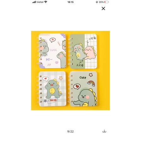 Sổ tay ghi chú mini khổ A7 nhiều hình dễ thương