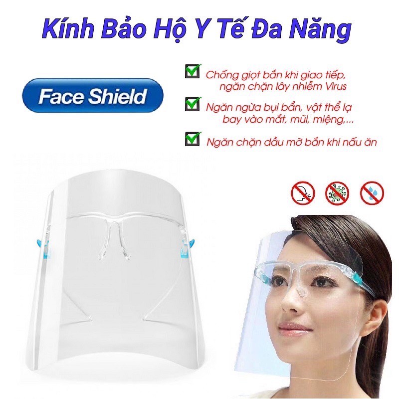 (HOT) Set 10 Kính Chống Giọt Bắn Bảo Hộ Chống Dịch Face Shield