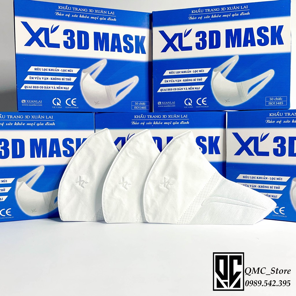 [CHÍNH HÃNG] Khẩu trang 3D Mask Xuân Lai công nghệ Nhật Bản ( Hộp 50 cái )# QMC