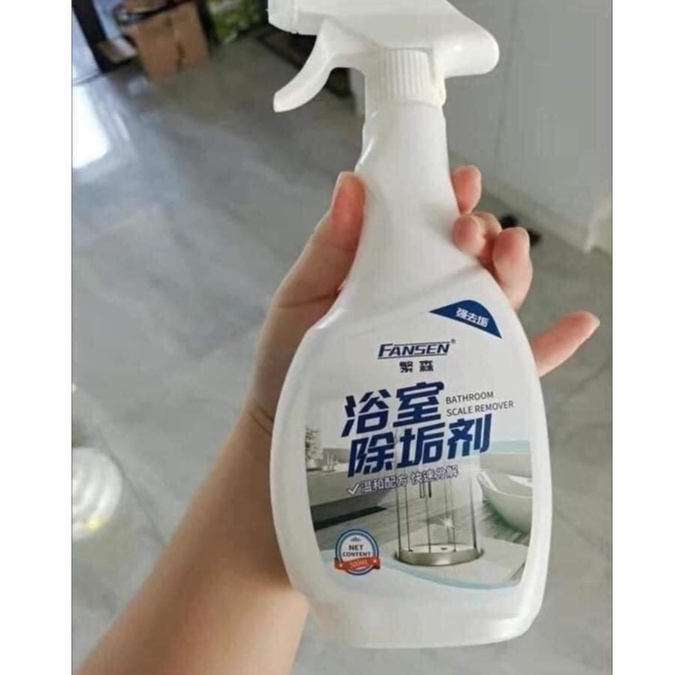 Chai Xịt Tẩy Cặn Canxi Trên Inox Và Kính Cho Nhà Tắm Siêu Sạch An Toàn