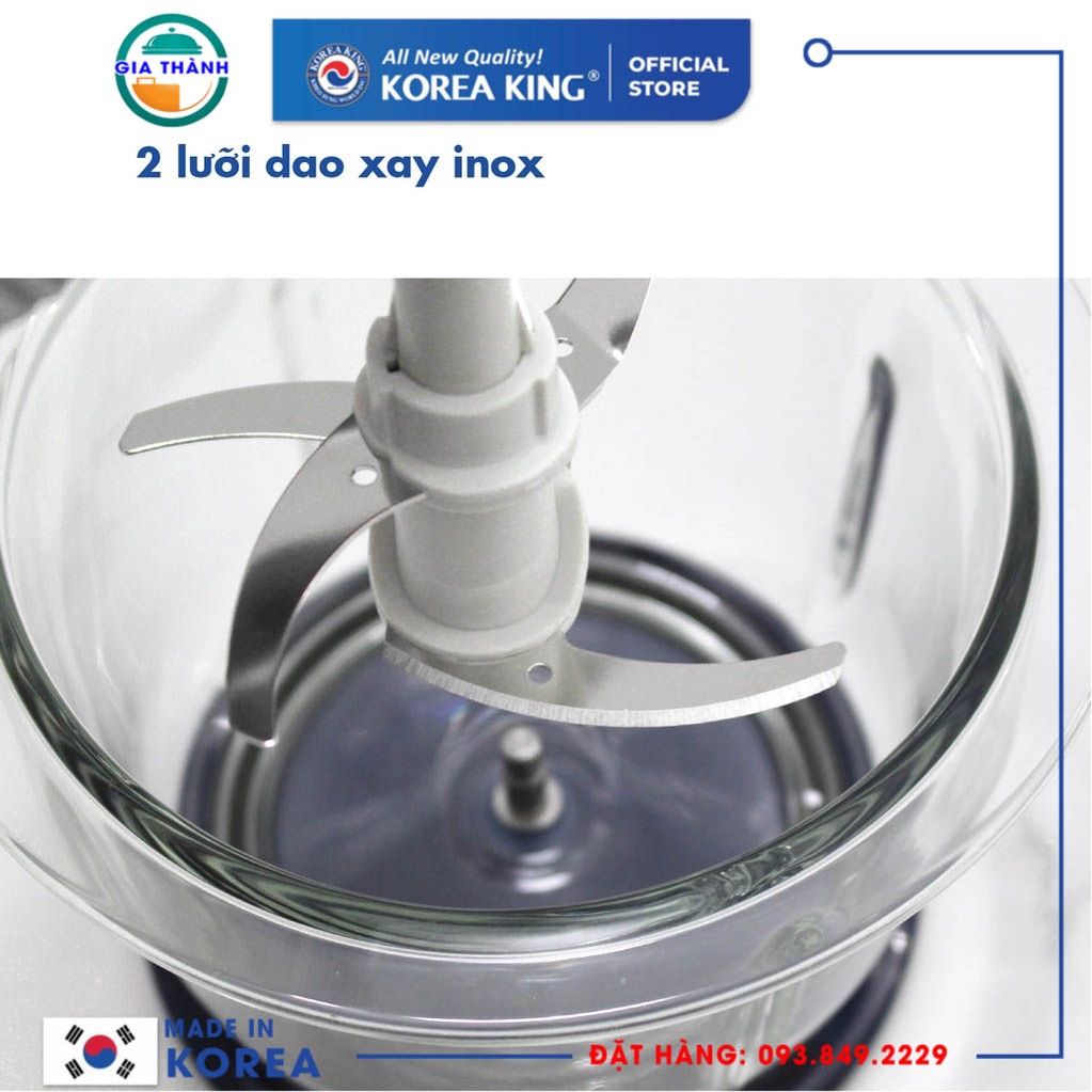 Máy xay thịt 1Lit, 1.5Lit Công suất 400w Chính hãng Korea King, Xay đa năng mọi loại thịt, gia vị hành tỏi ớt.