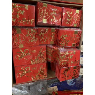 SET 60 BAO LÌ XÌ NHUNG ĐỎ - LÌ XÌ GẤM