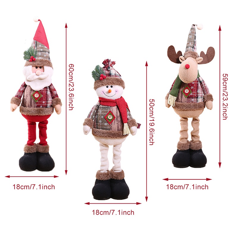 Búp Bê Nhồi Bông Hình Ông Già Noel Dễ Thương Trang Trí Giáng Sinh