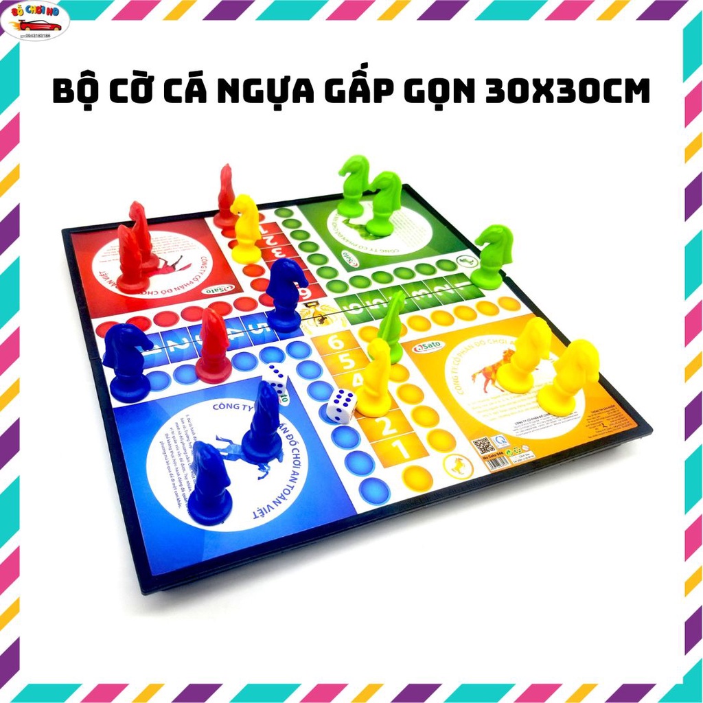 Bộ cờ cá ngựa Sato Made In Việt Nam có hộp đựng, board game