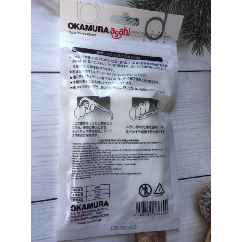 Tăm chỉ nha khoa Okamura 40 que dạng gói