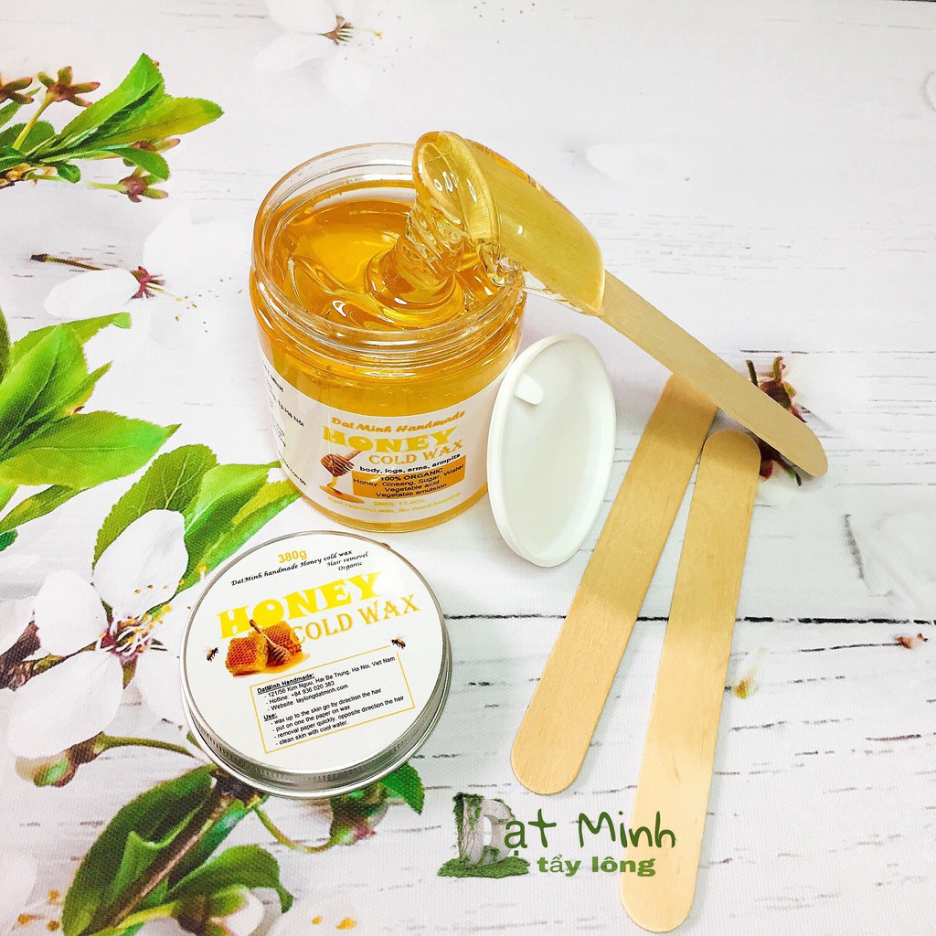 Sáp gel wax tẩy lông mật ong, DatMinh handmade honey cold wax, tẩy lông tận gốc không đau rát.