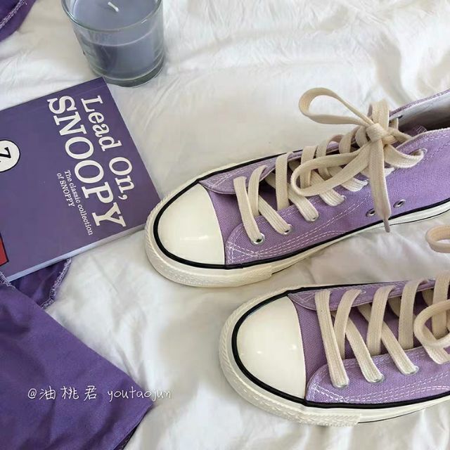 Giày ulzzang dáng converse màu tím siêu xinh