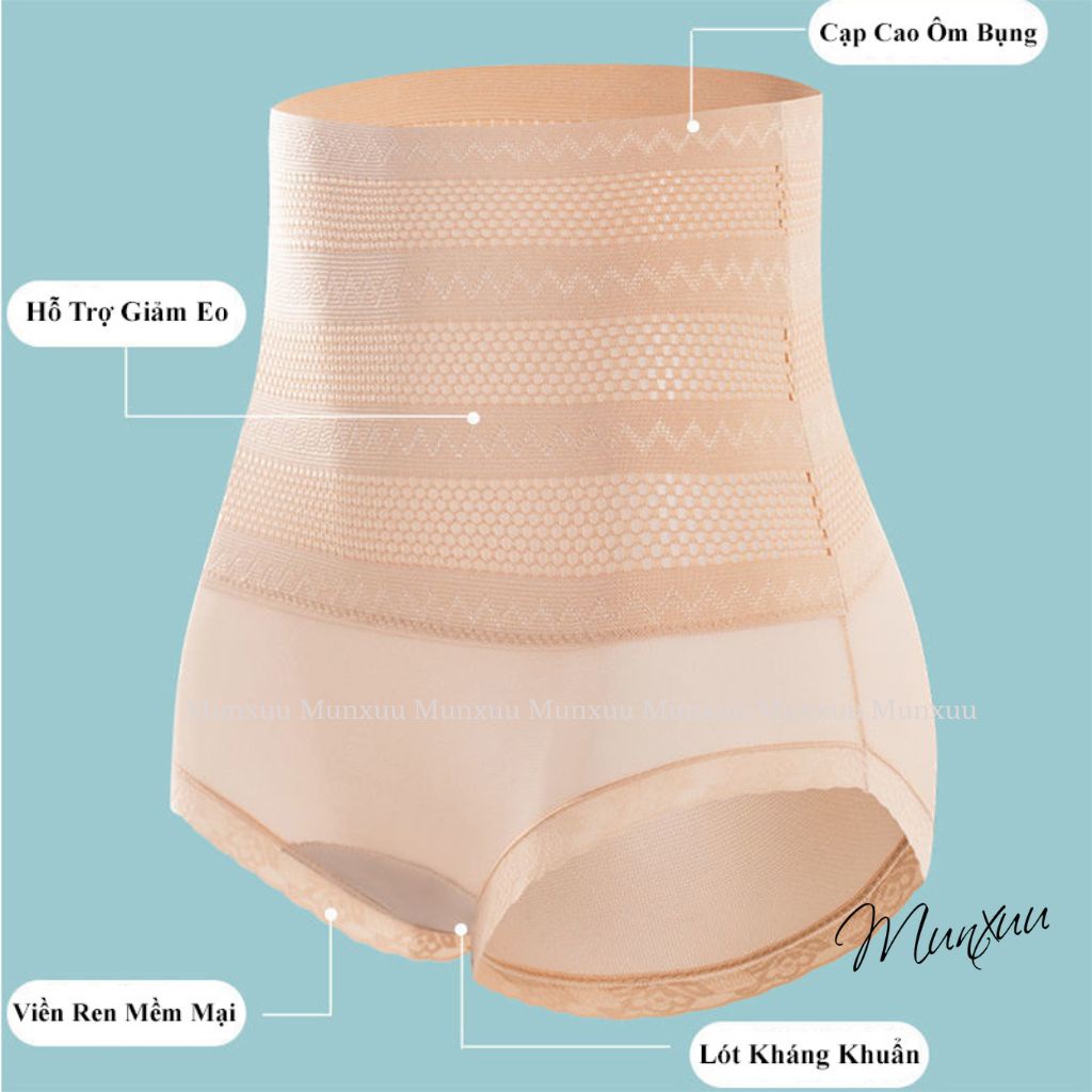 Quần Gen Bụng Cạp Cao MUNXUU Vải Thun Co giãn Ôm Bụng Nâng Mông Tôn Dáng -GB17