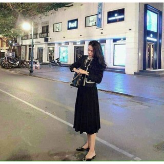 Chân váy maxi xếp ly dáng dài cv110