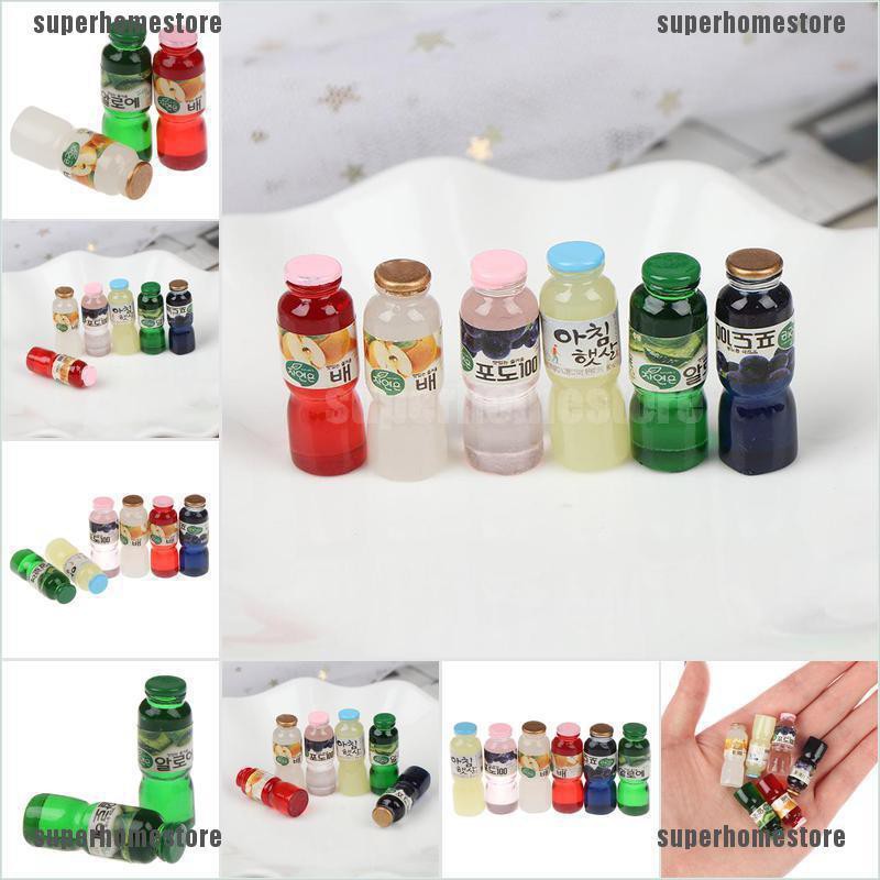 Set 5 Chai Nước Mini Tỉ Lệ 1: 12 Dùng Để Trang Trí Nhà Búp Bê