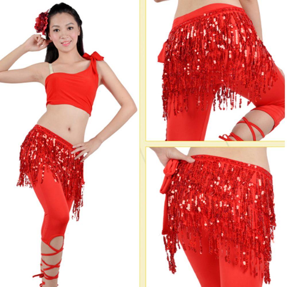 EUCA Khăn Quấn Eo Đính Kim Sa Lấp Lánh Dùng Múa Bụng