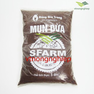 Mụn Xơ Dừa Sfarm Đã Qua Xử Lý Bao 5dm³ (1.2Kg) Giá Thể Trồng Cây Rau Mầm Hoa Cảnh