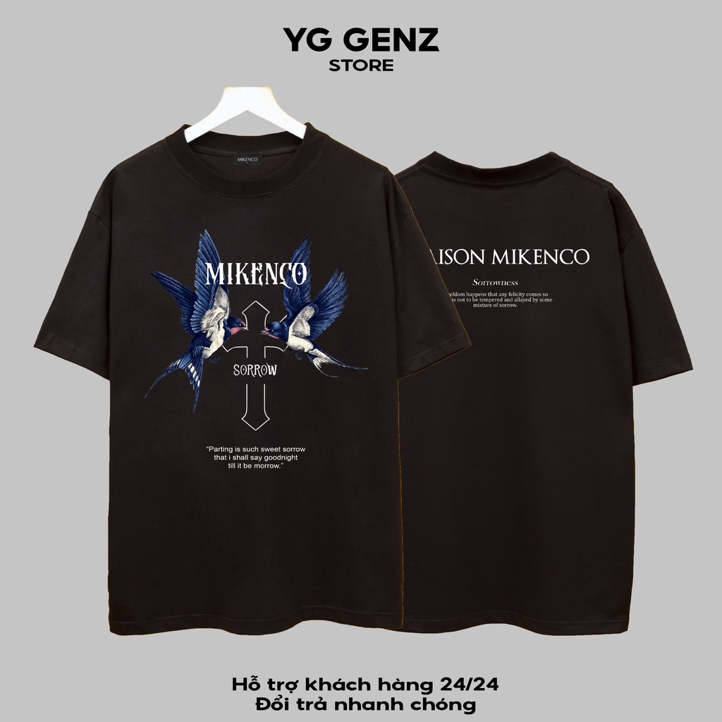 Áo thun MIKECO CHIM SOROW YGGENZ shop , Áo thun unisex nam nữ from rộng oversize chất liệu cotton 100%