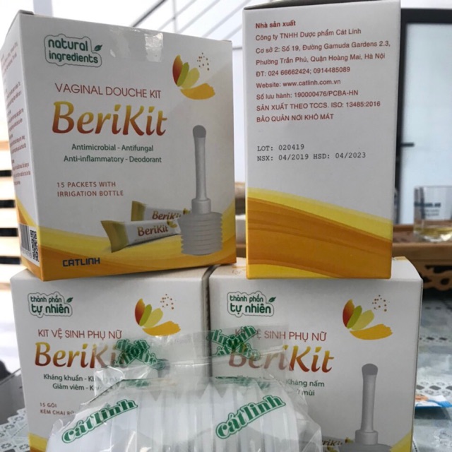 Bộ thụt rửa vệ sinh âm đạo BERIKIT giúp kháng khuẩn - kháng viên- chống nấm