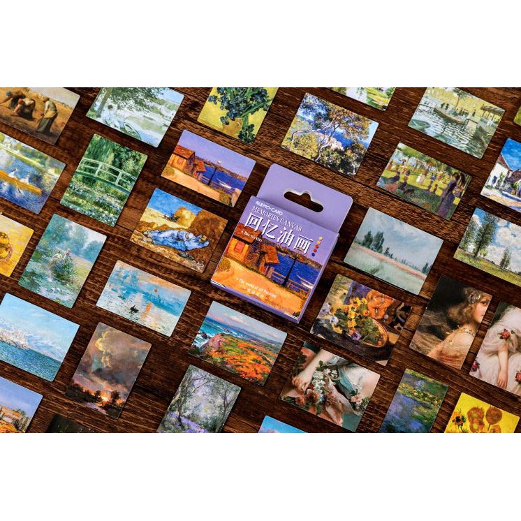 Bộ 46 sticker tranh nghệ thuật E107